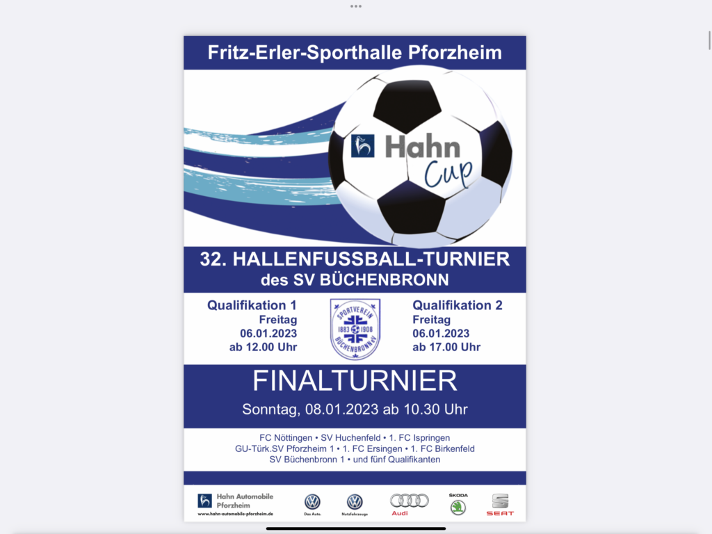 Hahn Cup 2023 Spannung garantiert! SV Büchenbronn e.V.